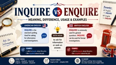 Inquire vs Enquire Meaning, Difference, Usage & Examples